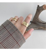 925 Sterling Silber Unregelmäßiger Smart Ring Breiter, klobiger Paar Ring für Männer Einfach verstellbare 18 Karat Goldringe Modeschmuck