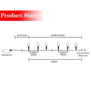 Guirnalda de Luces LED C9 Impermeables <span class=keywords><strong>ALADINO</strong></span>, 50 Luces por Tira, Base Plana, Decoración para Exteriores, Navidad, San Valentín, Pascua, 220V - Product Image 5
