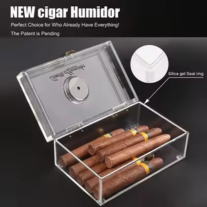 Scatola <span class=keywords><strong>di</strong></span> sigari con umidificatore e igrometro Humidor in acrilico scatola per sigari <span class=keywords><strong>che</strong></span> può contenere circa 16-20 sigari - Product Image 3