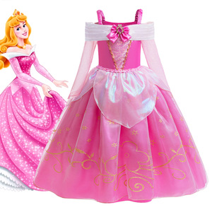 Disfraz de Princesa para Niñas, Vestido Rosa de Spandex/Algodón para Representación Teatral de la Bella Durmiente - Product Image 2