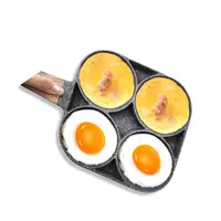 Poêle à frire antiadhésive noire, 2/ 4 trous, cuisine épaissie, omelette,  pocher les œufs, crêpes, crêpes