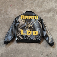 Veste bomber vintage surdimensionnée en cuir PU noir personnalisée YSJY OEM, vêtements de rue, veste en cuir véritable pour homme