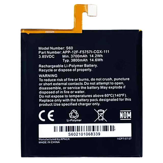 Factory Wholesale 100% Original Replacement 3800mAh Rechargeable Battery Caterpillar Cat S60 Mobile Phone HYSINCERE Black Stock