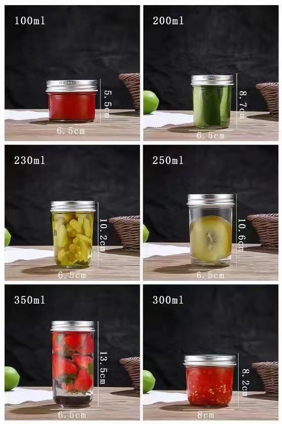 Regular-Mouth Glass Mason Jars, 8-Ounce (6-Pack) Glass Canning Jars with Silver Metal Airtight Lids and Bands with Chalkboard