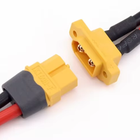 Cable de Extensión de Alimentación XT30 XT60 XT90 con Conector DC para Montaje en Panel a Cable Desnudo 12AWG 20A para Cargador de Batería