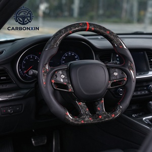 Volant en fibre de carbone forgé sur mesure avec éclairage LED pour Dodge Charger Sxt Rt Challenger SRT Hellcat Scat Pack 2016 2017 2018 2019 2020 - Product Image 4