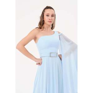 Chemisier décontracté élégant bleu ciel pour femme DANS, coupe confortable et tissu doux, disponible en tailles 38-42 - Product Image 4
