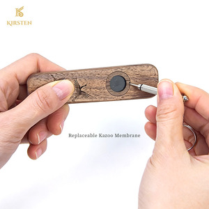 Kazoo Profesional Hecho a Mano <span class=keywords><strong>de</strong></span> la Marca KIRSTEN, Grabado con Láser, Patrón Vintage, Madera <span class=keywords><strong>de</strong></span> Palisandro y Nogal Negro, Modelo KKZ02, Regalo - Product Image 6
