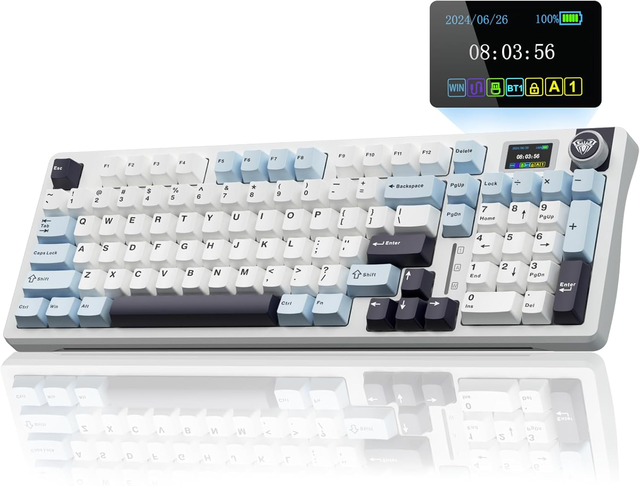 Wholesale AULA S98 Pro Wireless Mechanical Keyboard with Smart Screen & Knob 96% Layout Gasket Mount 4000mAh RGB Hot Swap