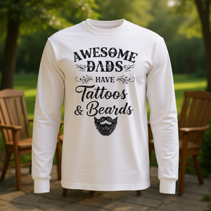 Camiseta de manga larga para papá, diseño de papás geniales con tatuajes y barbas para el día del padre - Product Image 3