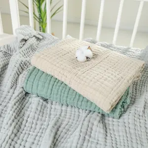 6 katmanlı pamuk gazlı bez bebek battaniye yenidoğan Muslin bebek banyo havlusu yumuşak kundak battaniyesi arabası battaniye Lange yatak öğeleri