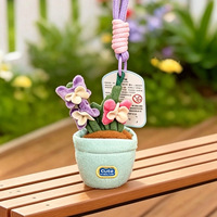 Pendentif Plante en Peluche en Pot 10cm, Remplissage Coton PP, Mini Plante Artificielle Jouet, Décoration Suspendue pour Voiture, Bureau, Chambre, Cadeau, Vente en Gros