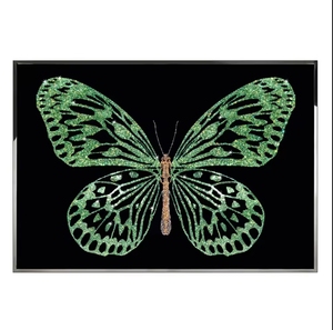 Farfalla mummificata verde famoso fatto a mano pittura su vetro pittura a farfalla disegni di lusso - Product Image 1