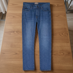 Jeans de Mezclilla Negros para Hombre, Corte Regular, Pierna Recta, Transpirables, Ligeros, Casuales, Moda Urbana Otoño Invierno - Product Image 4