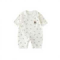 Combinaison pour bébé fille en coton mélangé à imprimé floral, style doux, été, fine, respirante, sans coutures, douce pour la peau, adaptée aux nourrissons