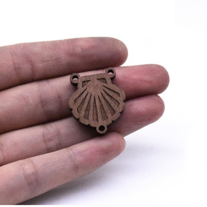 Perles de chapelet en bois à trois trous pour la fabrication de bijoux, 20 par paquet - Product Image 4