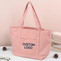 Tas Kanvas Wanita Custom dengan Cetakan Huruf dan Pola, Dapat Digunakan Kembali untuk Belanja dan Hadiah
