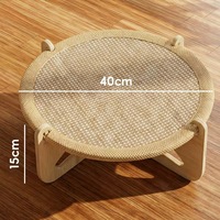 Meilleures ventes : Lit-hamac pour chat en bois et sisal, amovible, facile à nettoyer, toutes saisons, pour chats d'intérieur