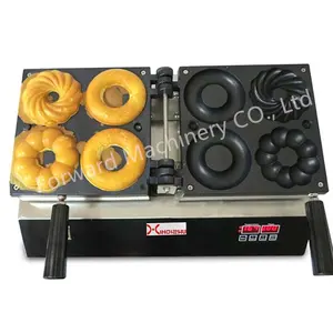 Groothandel mochi mini maker-Huishoudapparatuur Mini 1200W Elektrische Non-stick Oppervlak Ei Wafel Donut Makers Vier Stukken Mochi Wafels Donut Machine