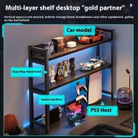 Coin E-Sports Double bureau d'ordinateur LED métal bureau maison bureau étagère combinaison pour chambre salon bureau jeu