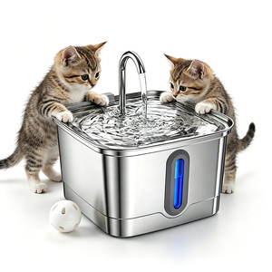 Household Daily Use Stainless Steel Pet <b>Water</b> Fountain Safe Insulated Power Supply Feeder - Product Image 1