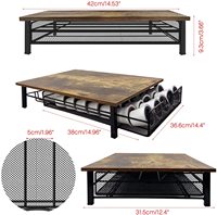Organisateur de dosettes à café Oniya 35 emplacements en bois et métal, gain de place, tiroir porte-dosettes pour accessoires de table de cuisine et décoration
