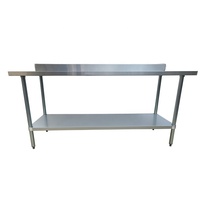 Table de travail en acier inoxydable détachable de cuisine commerciale robuste OEM avec dosseret de 4 ''Table de préparation de restaurant établi NSF