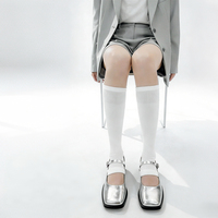 Nouveaux chauffe-jambes pour femmes en viscose de soie glacée 240 aiguilles, respirants, à bout ouvert et talon fermé, style universitaire japonais Y2K, fins