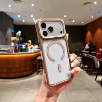 Coque de téléphone magnétique sans fil antichoc de luxe au design élégant et transparent personnalisé pour iPhone 17 Pro Max