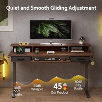 Bureau électrique moderne pour le télétravail avec support d'écran, plateau de clavier ergonomique pliable en bois et réglable