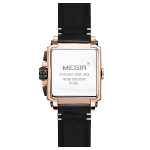 Reloj de Pulsera MEGIR 2061 de las 10 Mejores Marcas, Reloj de Cuarzo para Hombre con Correa de Cuero, Cronógrafo Cuadrado, Resistente al Agua, Reloj Deportivo - Product Image 4