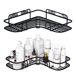 Estantes de baño trípodes de baño no perforados estantes de pared multiusos de hierro forjado artículos de tocador de cocina - Product Image 6