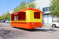 Mini chariot à glaces et hot-dogs en fibre de verre avec roues en acier inoxydable
