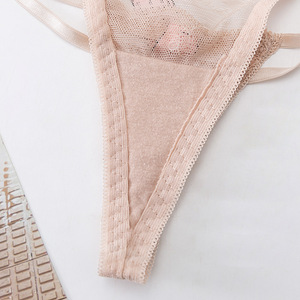 ロマンチックフランスレースパンティーレディースセクシーな下着美しいローウエストシアー<span class=keywords><strong>g</strong></span>ストリングボウTバックアジアの女の子レースひも - Product Image 6