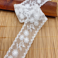 Dentelle de maille de soie de lait soluble dans l'eau brodée accessoires de vêtement jupe ourlet dentelle de maille