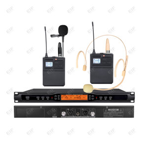 Sistema de Micrófono Inalámbrico Profesional EIF-1100, Micrófono de Mano con Conector XLR, Micrófono de Solapa, Micrófono de Diadema, Cancelación de Ruido, Ligero - Product Image 4