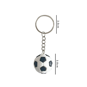 QYS <b>Custom</b> 3D PVC Rubber Football Mascot Keychain Cartoon Silicone <b>Key</b> <b>Ring</b> Sports Souvenir Gift - Product Image 1