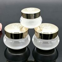 Pot cosmétique en verre avec couvercle rose doré, vide, pour crème visage, emballage pour soins de la peau