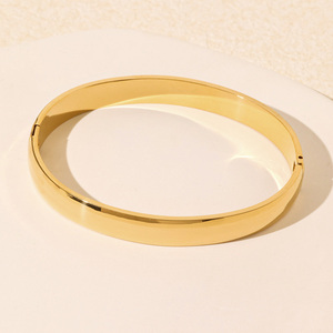 Brazalete de Acero Inoxidable de Alta Calidad, Resistente al Agua, Sin Deslustre, Chapado en Oro de 18K PVD, Joyería de Mano, Brazalete de Moda - Product Image 2