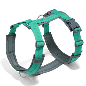 Harnais pour <span class=keywords><strong>chien</strong></span> anti-traction en forme de H, réglable, respirant, en nylon, rembourré, réfléchissant, robuste, à libération rapide, en stock - Product Image 6