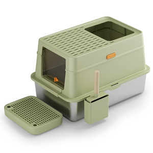 <b>Cat</b> <b>Litter</b> <b>Box</b> Enclosed Top Loading <b>Large</b> Size With Scoop Storage For <b>Cats</b> - Product Image 2