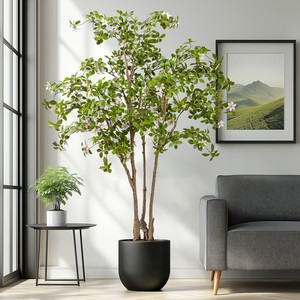 Cây nhân tạo trong nhà lớn với hoa Gardenia mô phỏng, cảnh quan trong chậu, cây xanh Bionic, trang trí sàn nhà. - Product Image 5