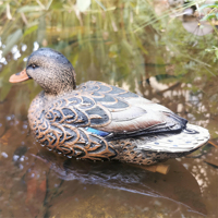 Paire de leurres de canard marron marbré ultra-réalistes en PE flottant, avec motif d'ailes naturel, pour la pêche en eau douce en extérieur