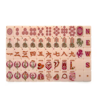 Haus of Tiles Petal and Loom Ink Mahjong-Steinset 160 Akrilik Set Batu Mahjong Amerika Ukiran Tebal Kupu-kupu & Bunga