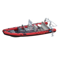 Bateau pneumatique de luxe CE Patrol 760 de 25 pieds, catamaran à double pont avec plancher en aluminium, bateau de pêche gonflable, yacht de luxe en Hypalon