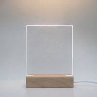 Lámpara USB de Madera, Kit de Lámpara LED Acrílica, Tablero de Notas DIY, Luz Festiva Creativa, Luz Nocturna LED Acrílica para DIY