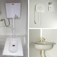 Toilettes mobiles portables d'extérieur en acier bleu, cabine sanitaire d'urgence réutilisable à installation rapide pour espaces publics