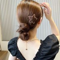 Barrettes à cheveux en métal en forme d'étoile, colorées, décoratives, tendance, avec logo personnalisé, pour filles