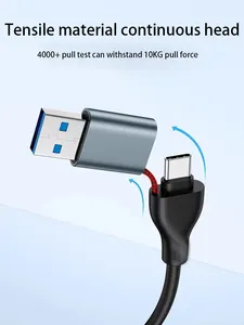 โรงงานที่กําหนดเอง USB3.1C ถึง C สายเคเบิลข้อมูลแบบใช้คู่ 10GBPS การส่งความเร็วสูงสายฮาร์ดดิสก์มือถือ 2-in-1 สายเคเบิลข้อมูล