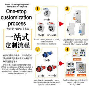 <span class=keywords><strong>Scatola</strong></span> di commutazione portatile impermeabile personalizzata per esterni IP67 32A <span class=keywords><strong>scatola</strong></span> di distribuzione presa di fabbrica a parete alimentatore per officina - Product Image 3